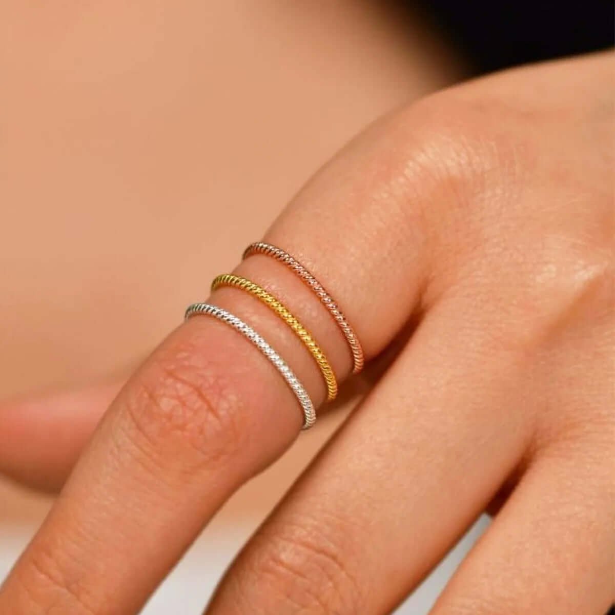 Basic Stacking Ring Set 925 Sterling Silver - Image 2