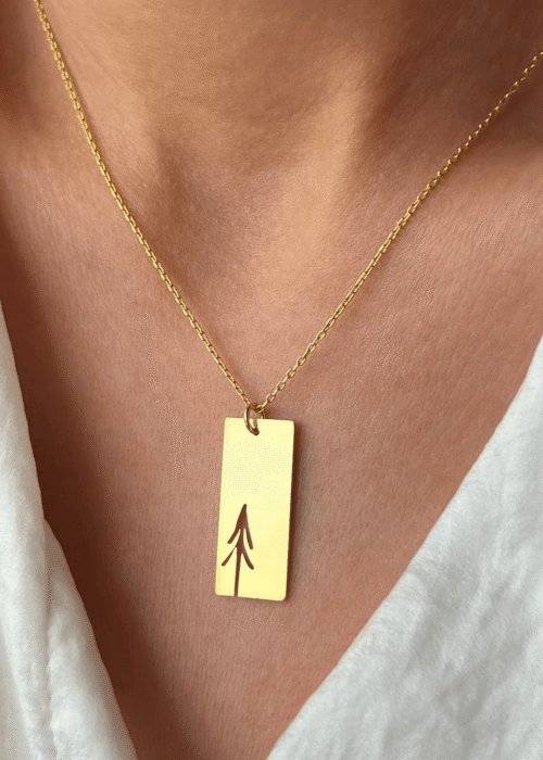 Tree Necklace Pine Forest Themed Pendant with Chain