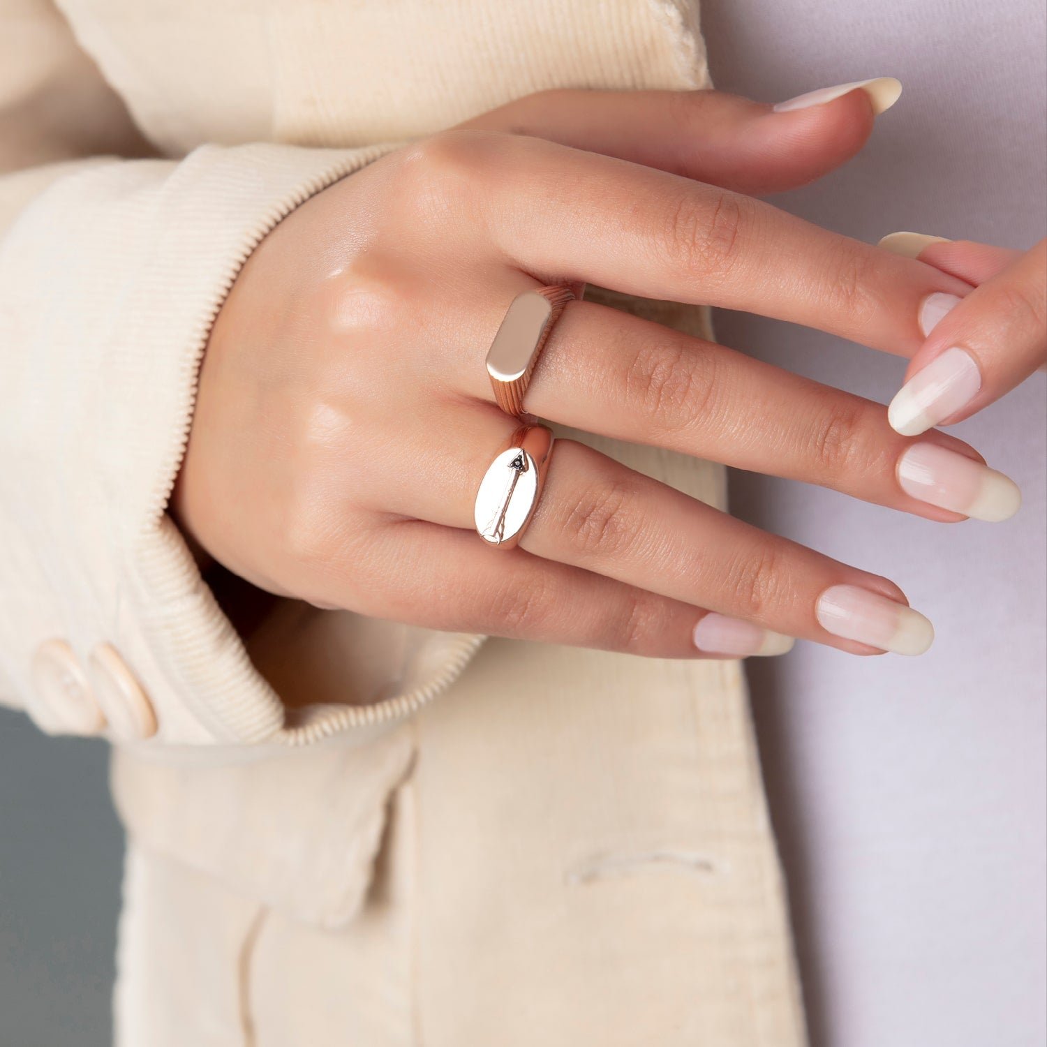 Arrow Signet Ring 925 Silver Adjustable Band - Image 2